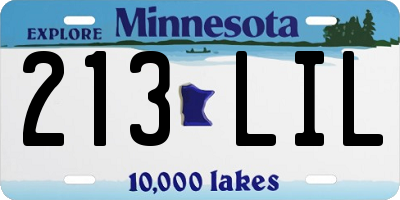 MN license plate 213LIL