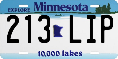 MN license plate 213LIP