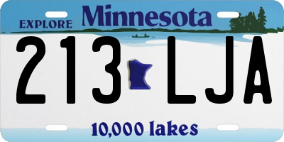 MN license plate 213LJA