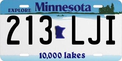 MN license plate 213LJI