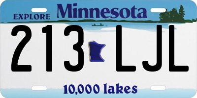 MN license plate 213LJL