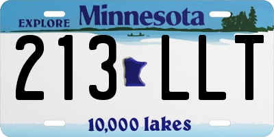 MN license plate 213LLT