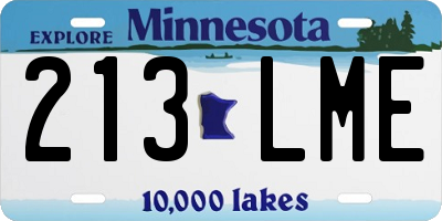 MN license plate 213LME