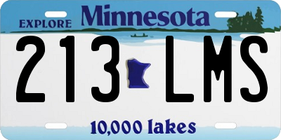MN license plate 213LMS