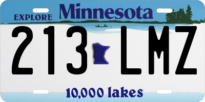MN license plate 213LMZ