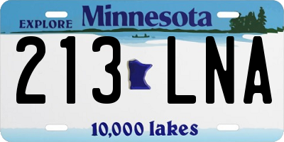MN license plate 213LNA