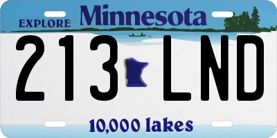 MN license plate 213LND