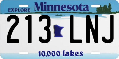 MN license plate 213LNJ