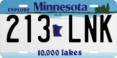 MN license plate 213LNK