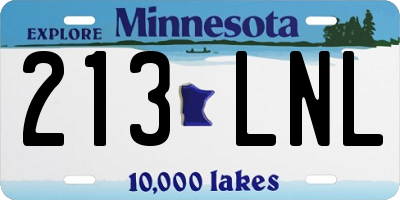 MN license plate 213LNL