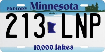 MN license plate 213LNP