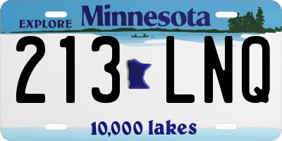 MN license plate 213LNQ