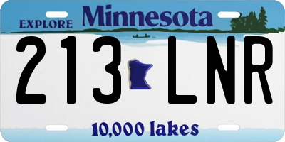 MN license plate 213LNR