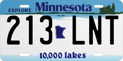 MN license plate 213LNT