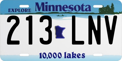 MN license plate 213LNV