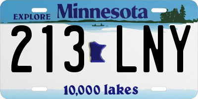 MN license plate 213LNY