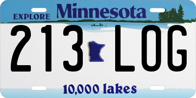 MN license plate 213LOG