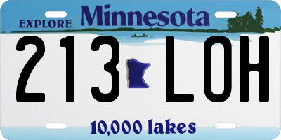 MN license plate 213LOH