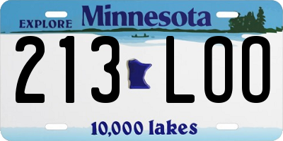 MN license plate 213LOO
