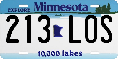 MN license plate 213LOS
