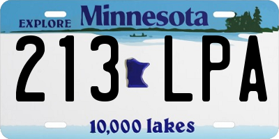 MN license plate 213LPA