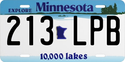 MN license plate 213LPB
