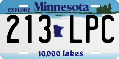 MN license plate 213LPC