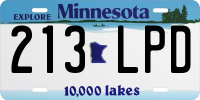 MN license plate 213LPD
