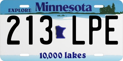 MN license plate 213LPE