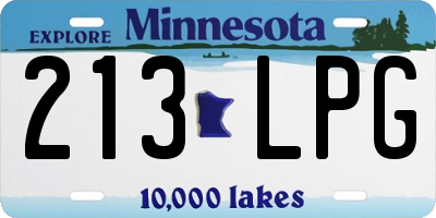 MN license plate 213LPG