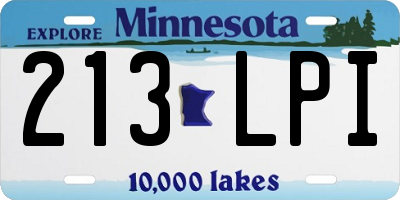 MN license plate 213LPI