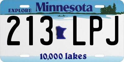 MN license plate 213LPJ