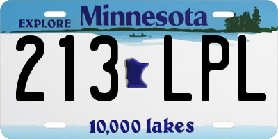 MN license plate 213LPL