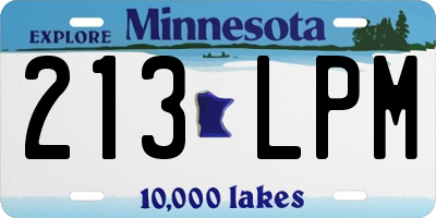 MN license plate 213LPM
