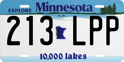 MN license plate 213LPP