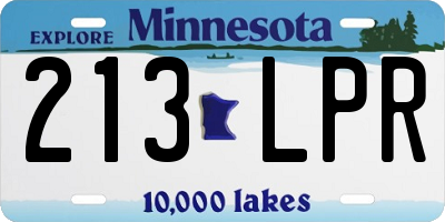 MN license plate 213LPR
