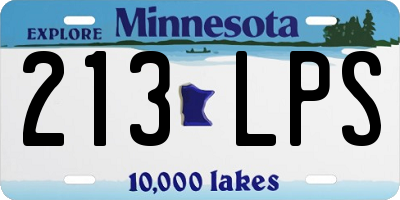 MN license plate 213LPS