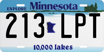 MN license plate 213LPT