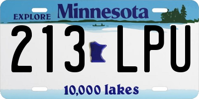 MN license plate 213LPU