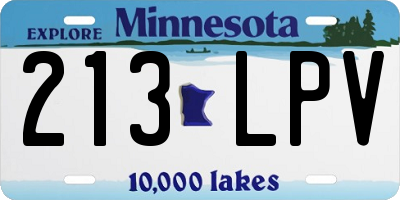 MN license plate 213LPV