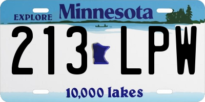 MN license plate 213LPW