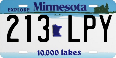MN license plate 213LPY