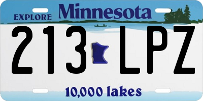 MN license plate 213LPZ