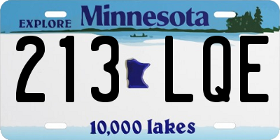 MN license plate 213LQE