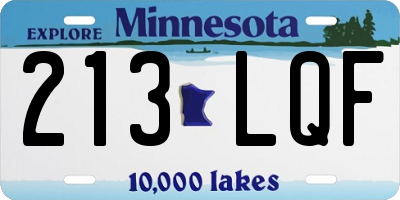 MN license plate 213LQF