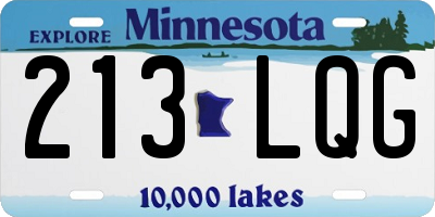 MN license plate 213LQG