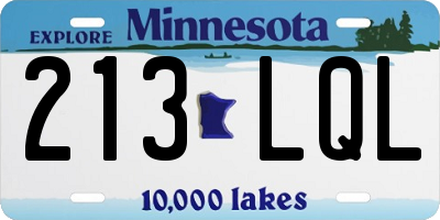 MN license plate 213LQL