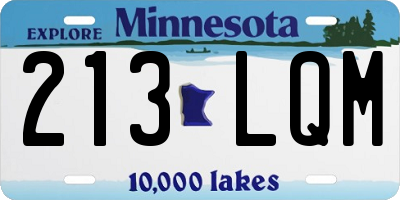 MN license plate 213LQM