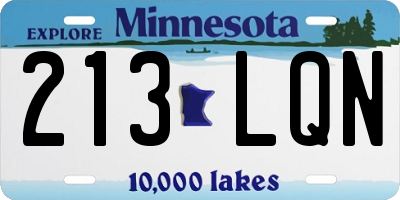 MN license plate 213LQN