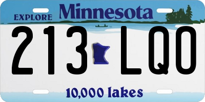 MN license plate 213LQO